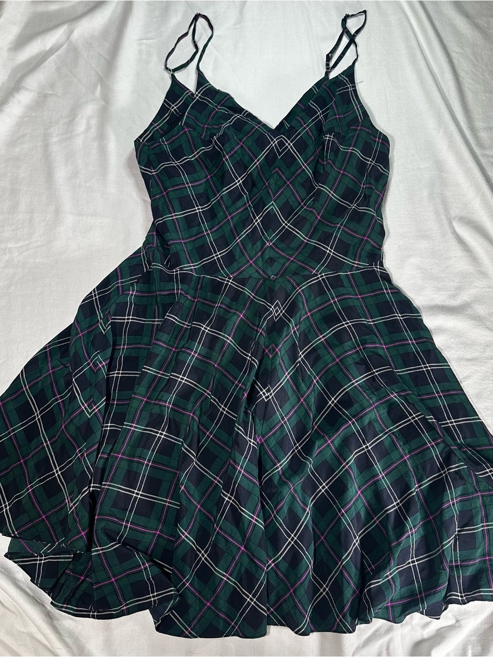 Amanda Uprichard Silk Dress Plaid party wedding guest dance cocktail homecoming